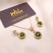 Cute Circle Stone Locket Set for Girls/Women