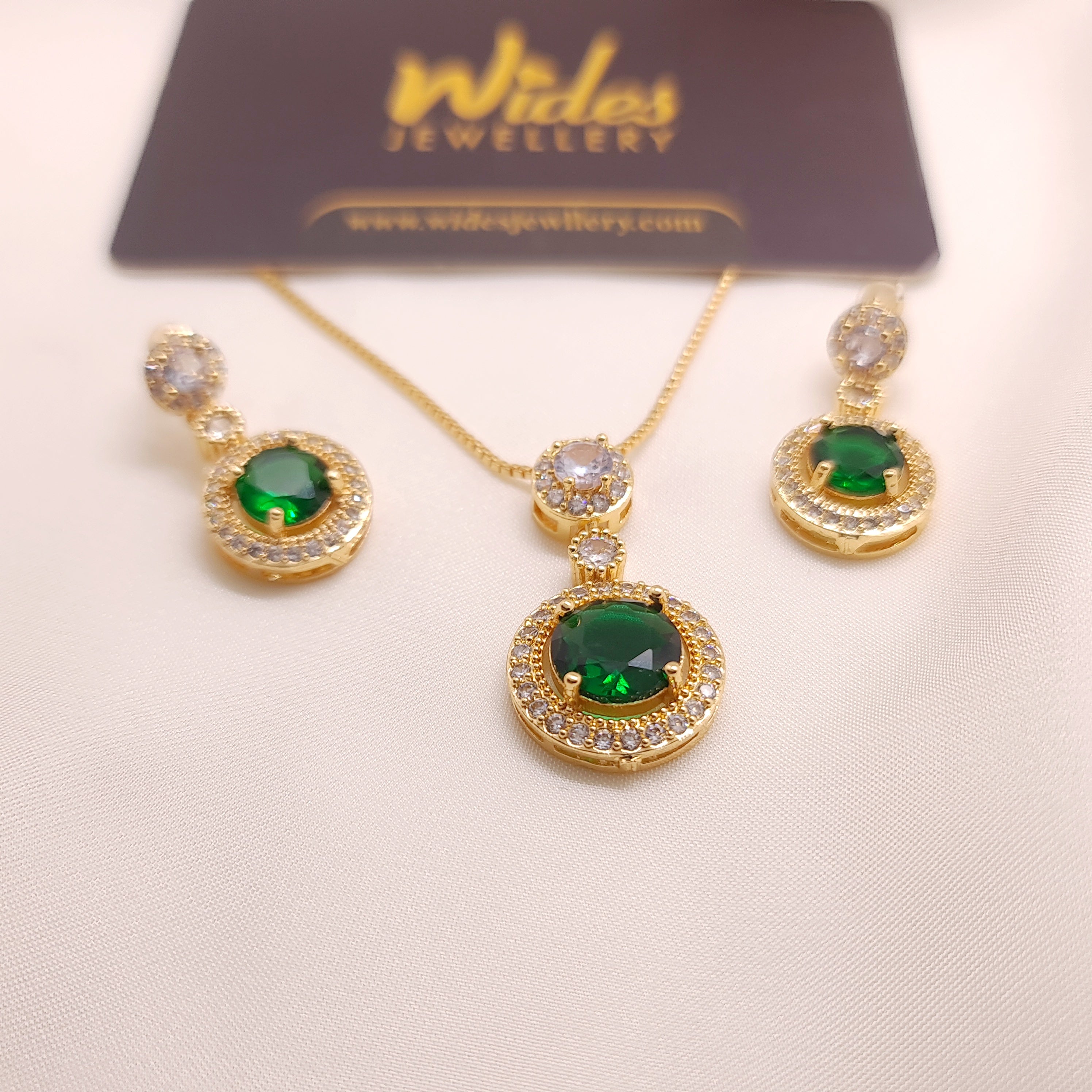Cute Circle Stone Locket Set for Girls/Women