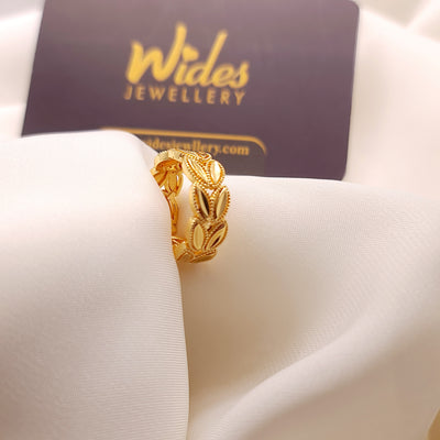 Gold-Plated Dual Leaf Band/Ring for Girls/Women