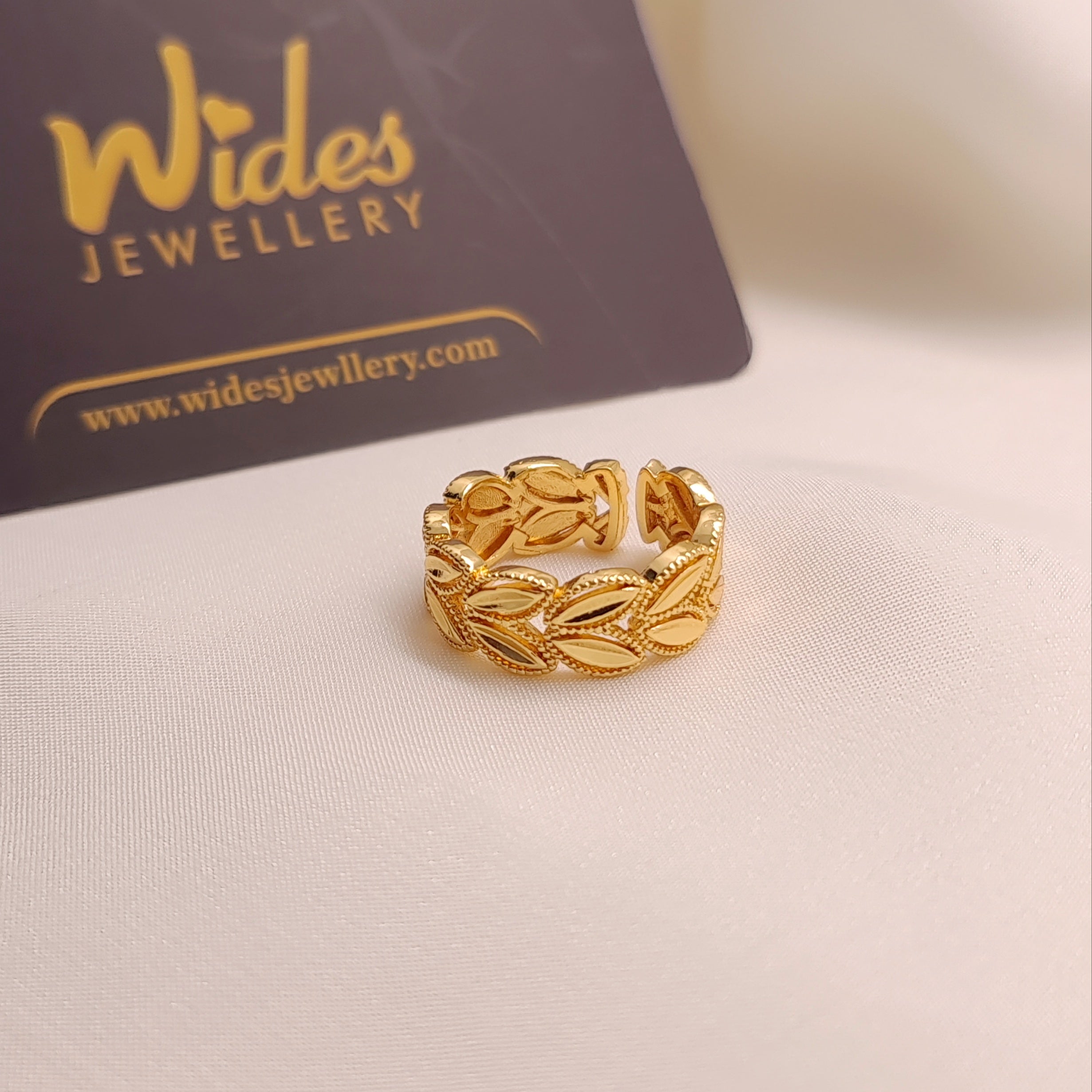 Gold-Plated Dual Leaf Band/Ring for Girls/Women
