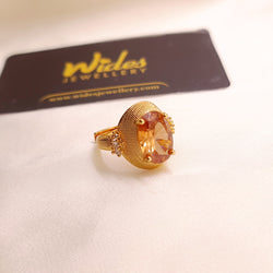 Luxurious Stone Ring with Gold-Plated Band for Girls/Women