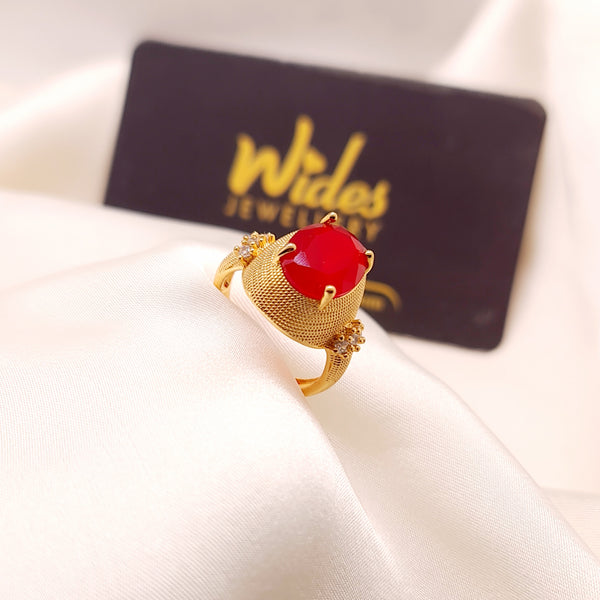 Luxurious Stone Ring with Gold-Plated Band for Girls/Women