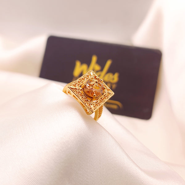 Gold-Plated Stone Ring for Girls/Women