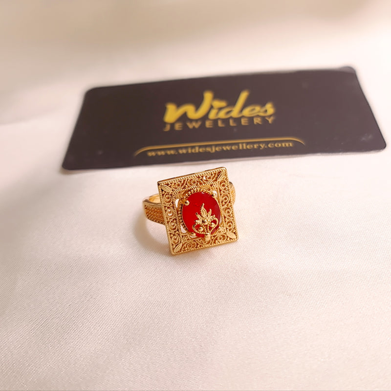 Gold-Plated Stone Ring for Girls/Women