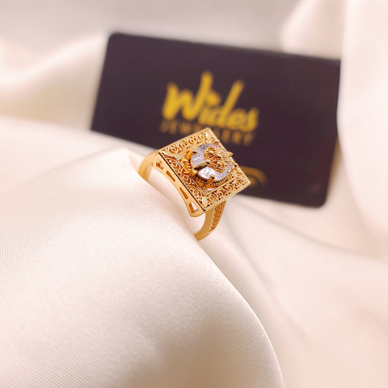 Gold-Plated Stone Ring for Girls/Women