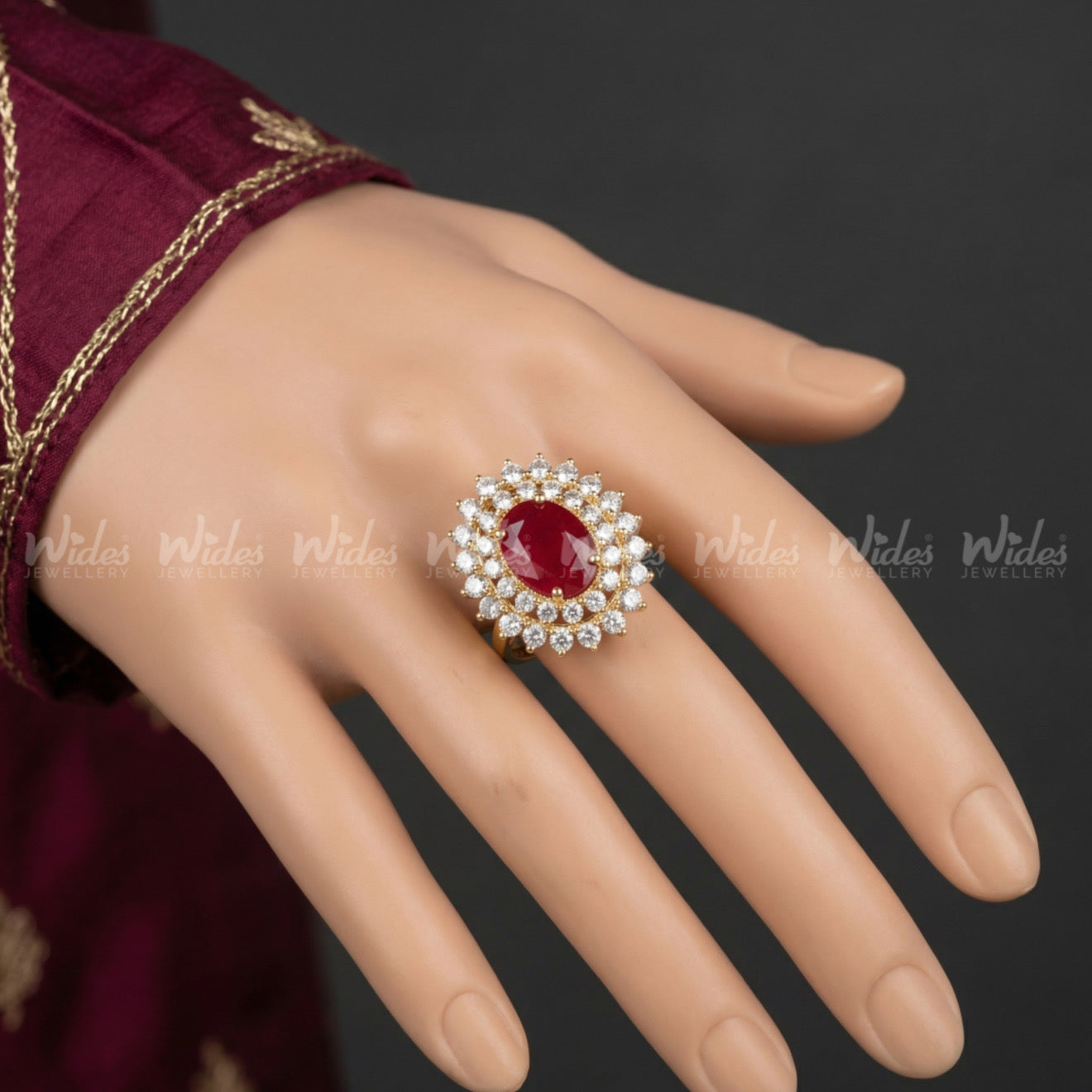 Gemstone Burst Ring for Girls/Women