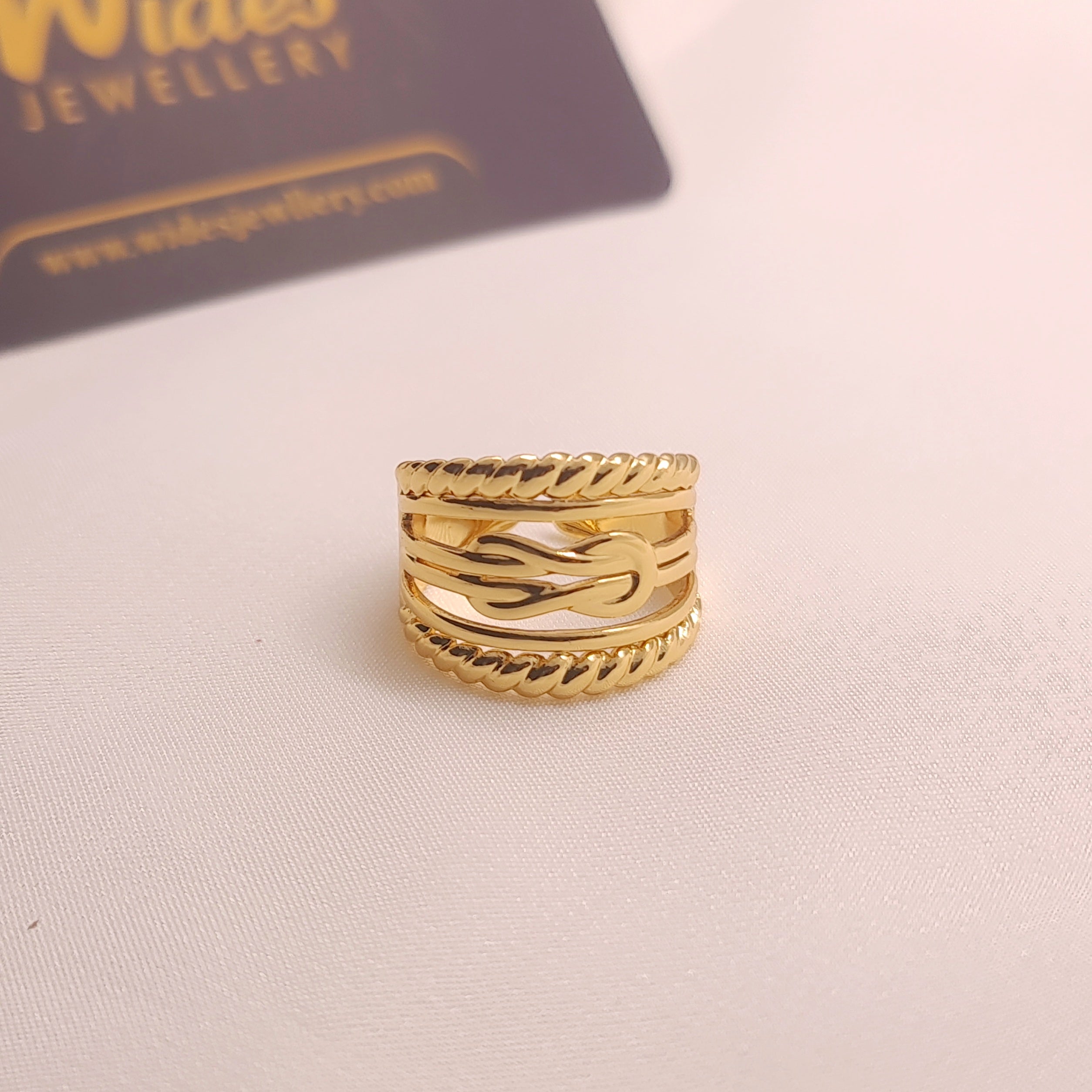 Gold-Plated Braid Ring for Girls/Women