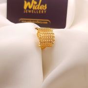Ribbed Gold-Plated Ring for Girls/Women